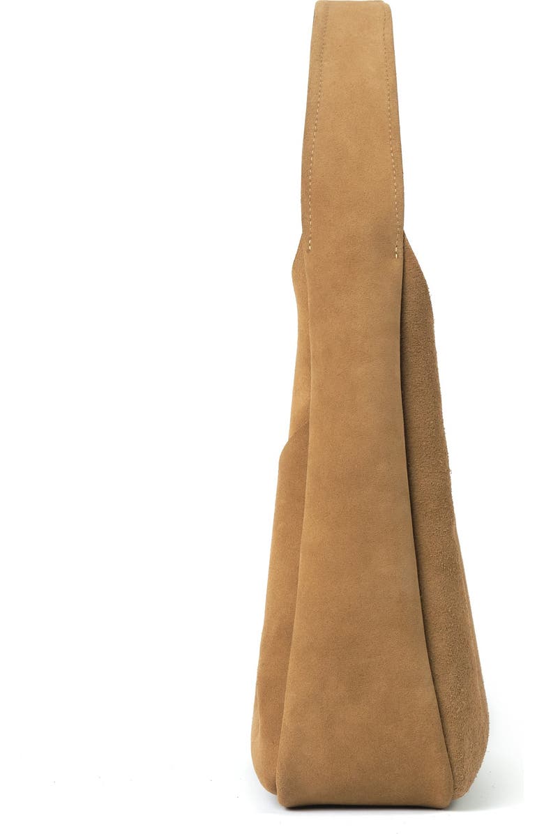 Ezra Arthur Phoebe Leather Hobo Nubuck Suede Shoulder Bag, Alternate, color, Sand