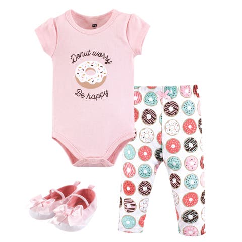Cotton Comfort 3Pk Bodysuit, Pants, and Shoes (Baby)