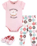 Hudson Baby Cotton Comfort 3Pk Bodysuit, Pants, and Shoes