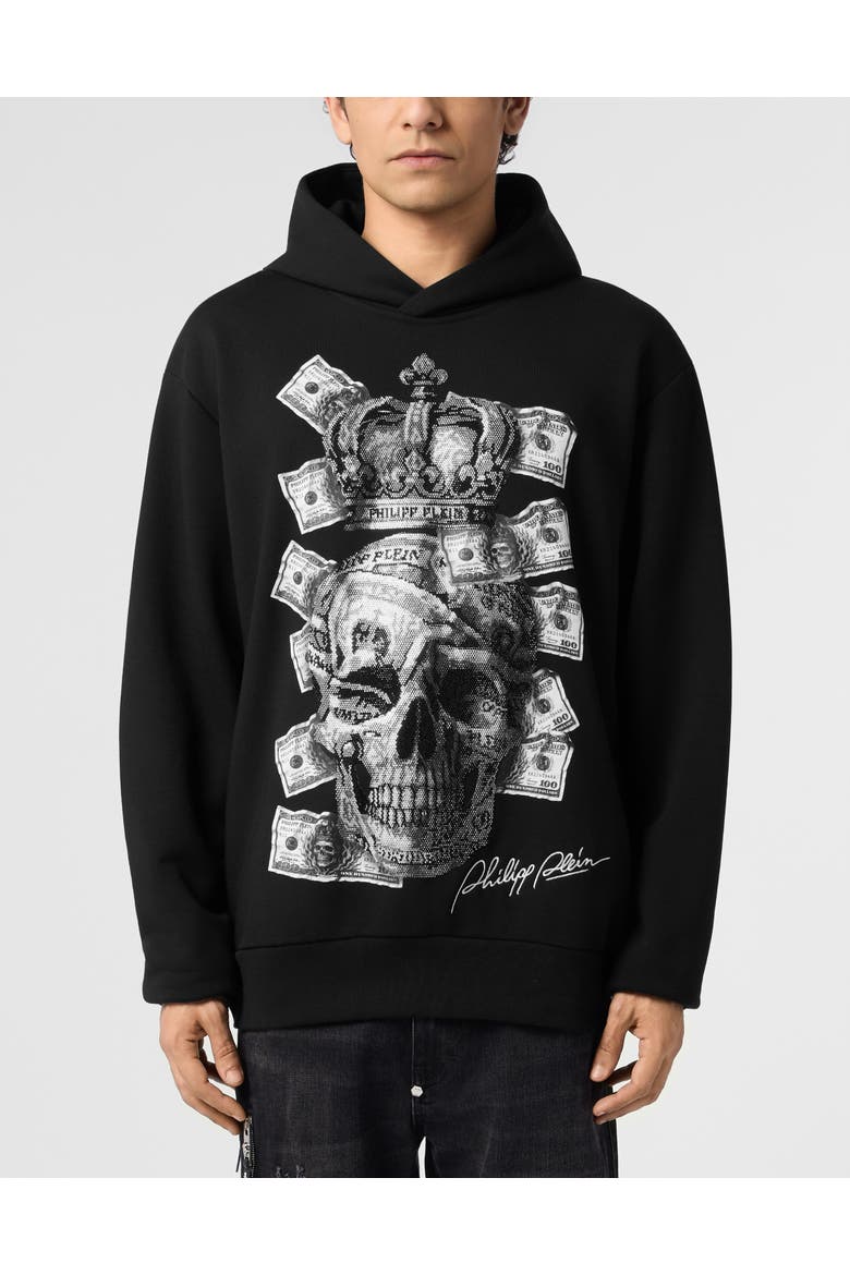 Hoodie Dollar Skull Stones Men, Main, color, black