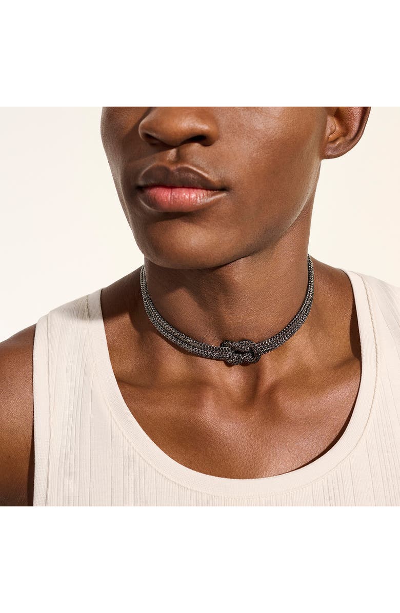 John Hardy Love Knot Necklace, 10mm, Alternate, color, Dark Silver