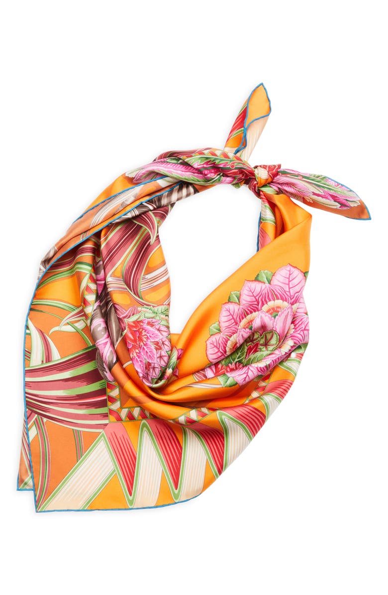 FERRAGAMO Giada Reversible Silk Square Scarf, Alternate, color, Arancio/ Cotto
