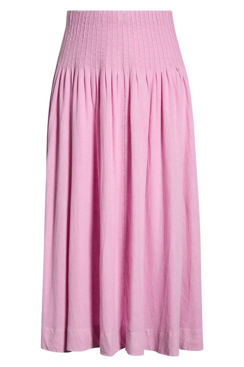 Pleated Linen Blend Maxi Skirt, Alternate, color, PINK GALE