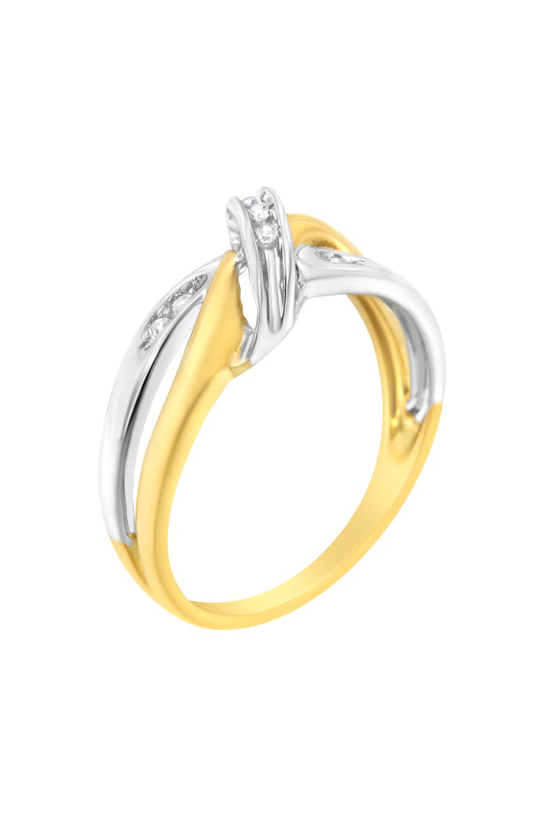 10K Gold 1/20 Cttw Round-Cut Diamond Bypass Ring, Alternate, color, Yellow