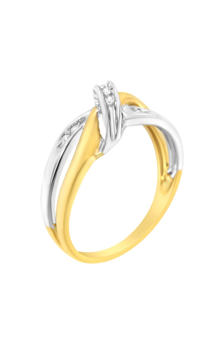 Haus of Brilliance 10K Gold 1/20 Cttw Round-Cut Diamond Bypass Ring, Alternate, color, Yellow