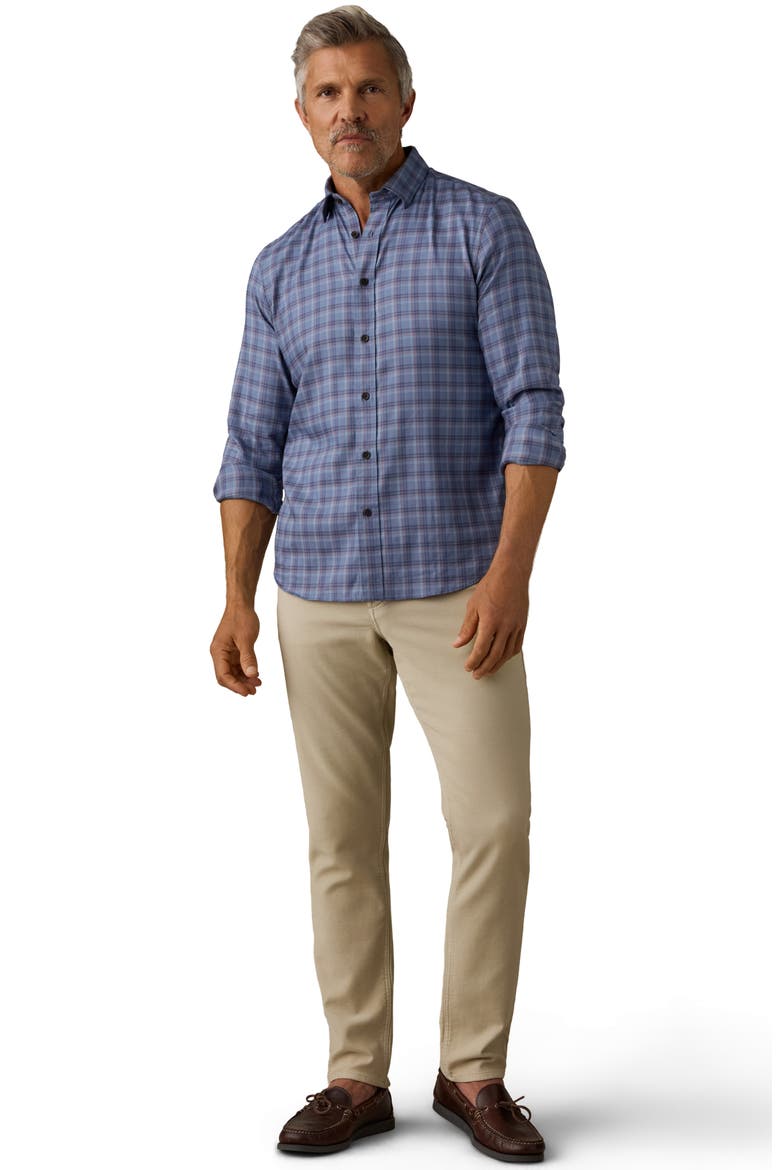 The Movement Stretch Cotton Blend Twill Button-Up Shirt, Alternate, color, RIVERSTONE PASS PLAID