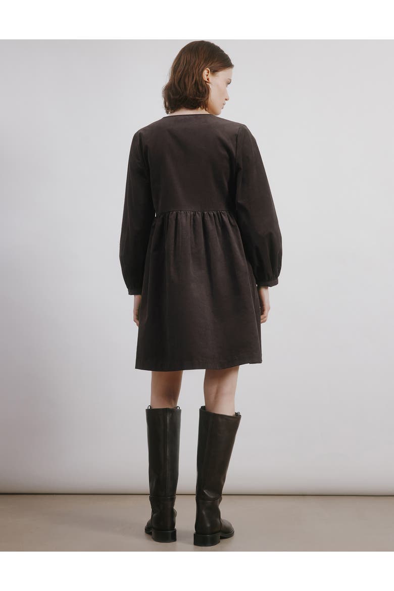 Short Cord Pocket Dress, Alternate, color, Chocolate