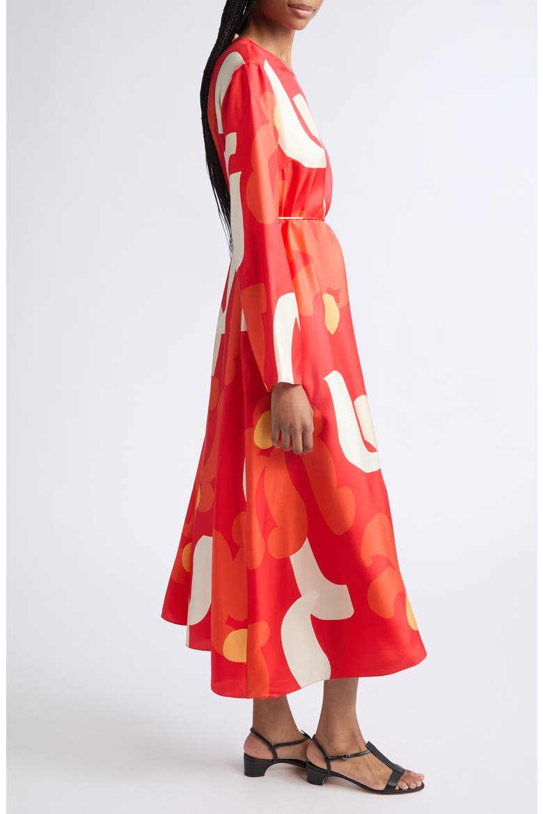 Kesken Kukkahattu Midi Dress, Alternate, color, RED