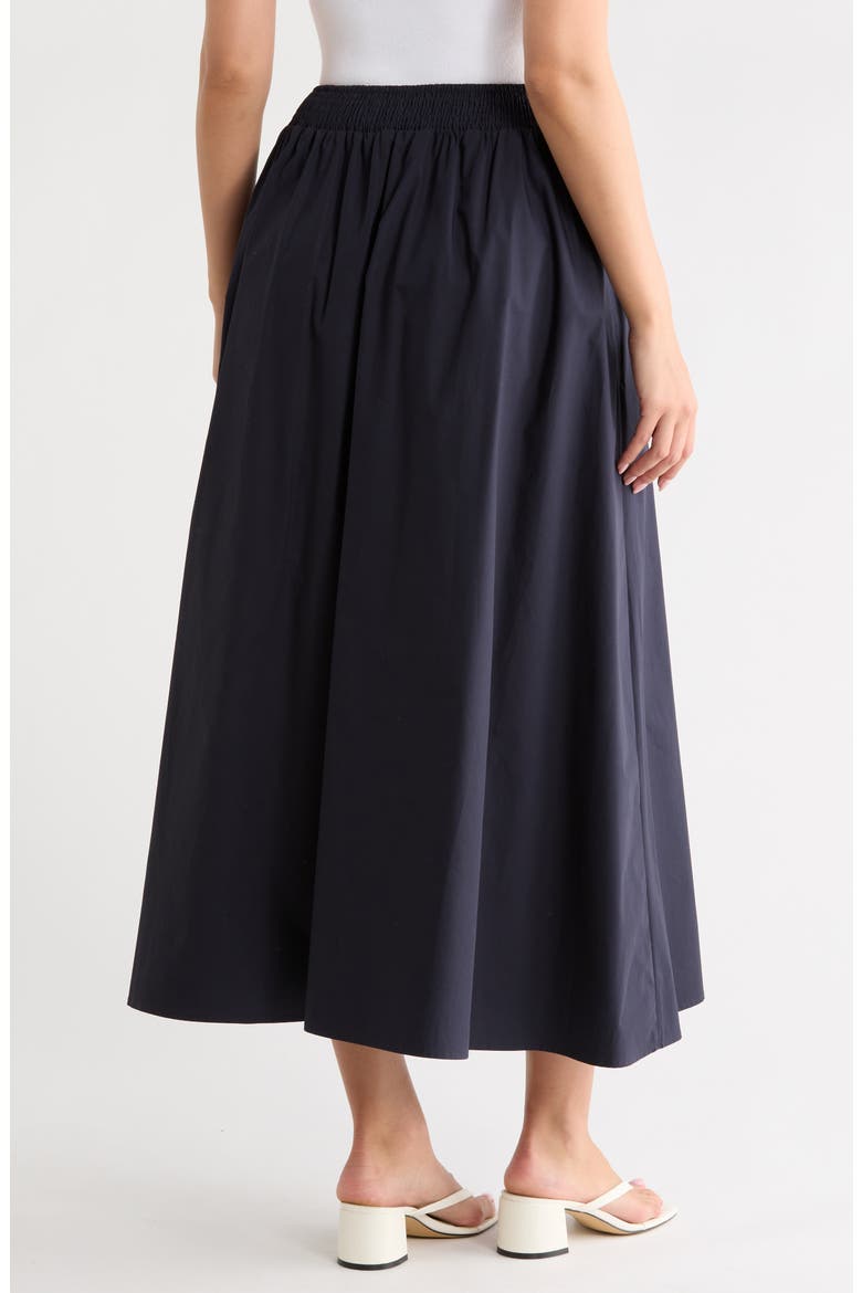 Cotton Poplin Midi Skirt, Alternate, color, MIDNIGHT