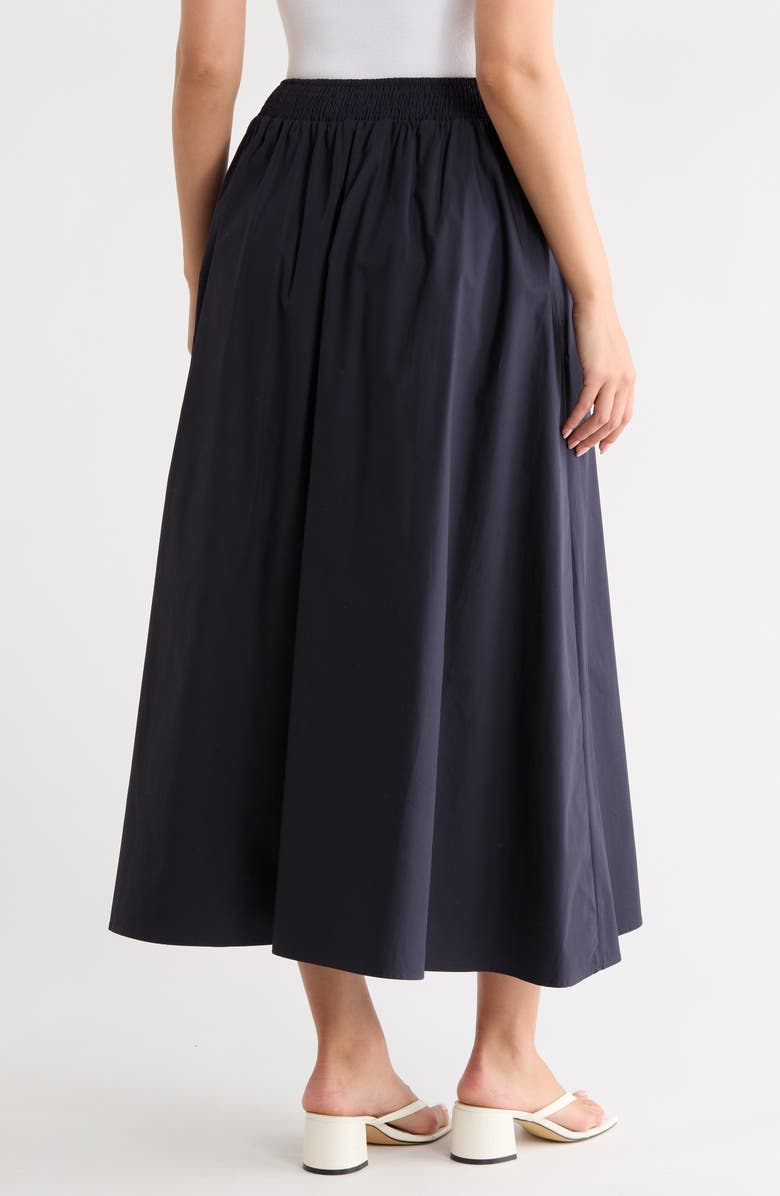 Susana Monaco Cotton Poplin Midi Skirt, Alternate, color, Midnight