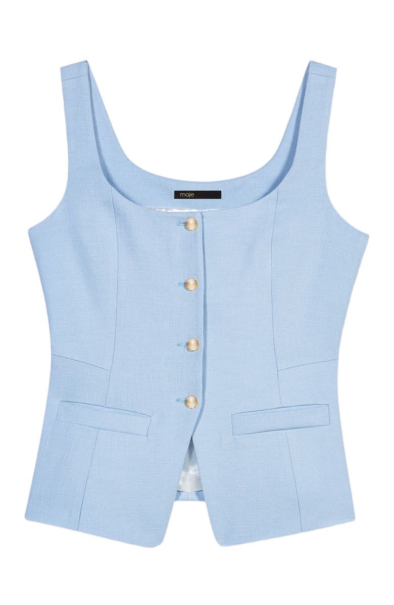 maje Long tailored jacket, Alternate, color, Blue Sky