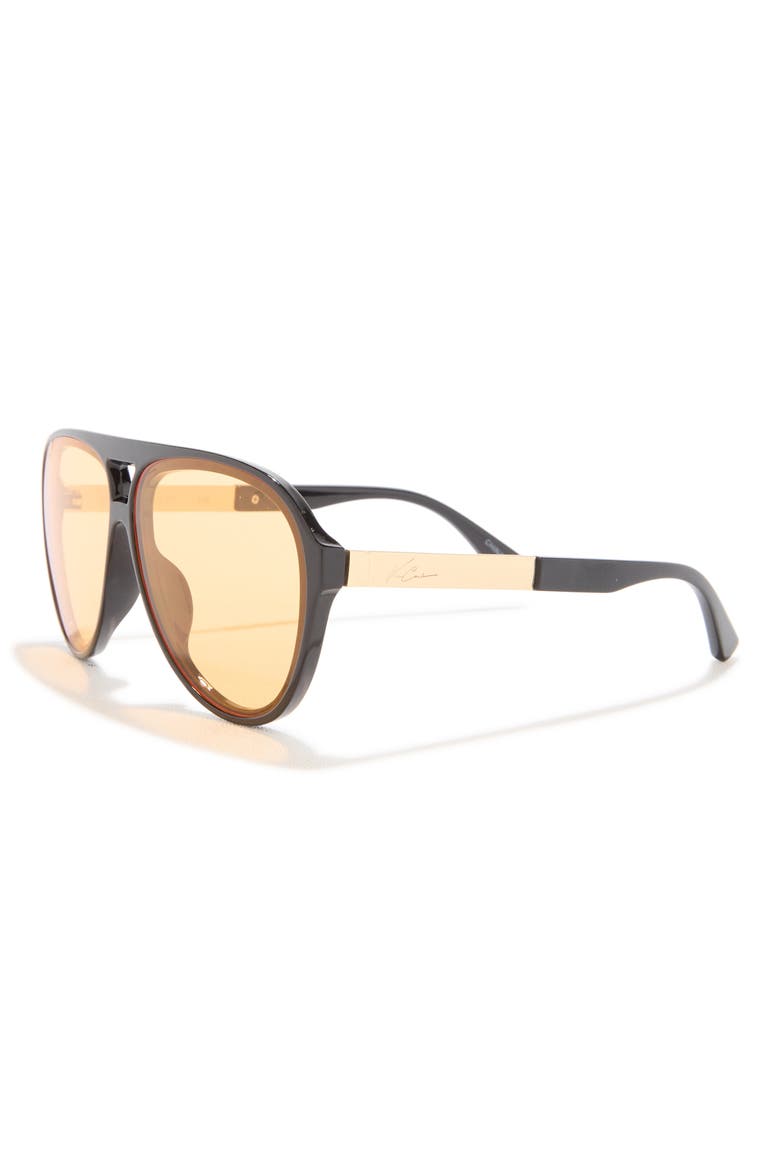 137mm Gradient Aviator Sunglasses, Alternate, color, BLACK AMBER