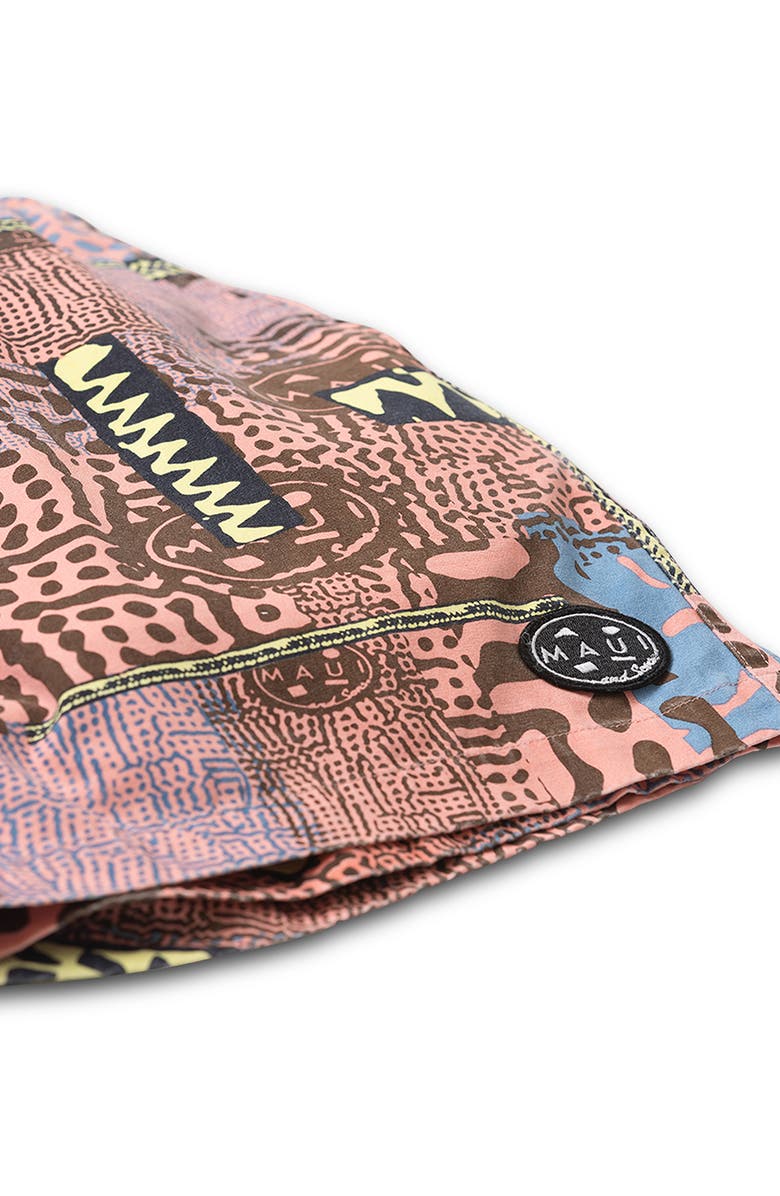 Maui & Sons Madras Rad Cotton Drawstring Shorts, Alternate, color,