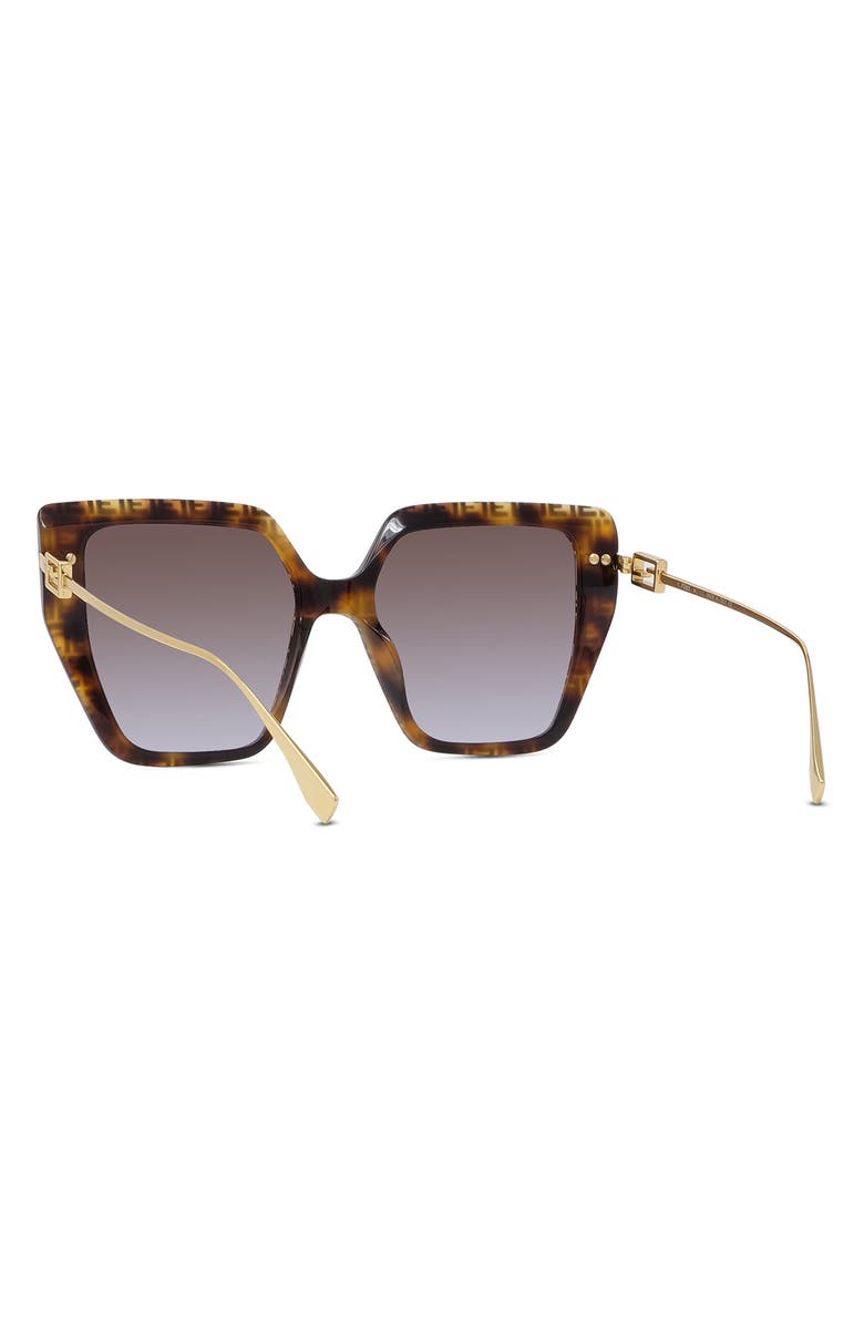 Fendi 'Fendi Baguette 55mm Butterfly Sunglasses, Alternate, color, Havana / Gradient Brown