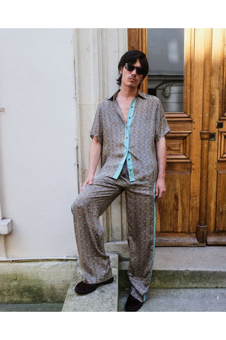 Paisley Motif Pant With Stripe, Alternate, color, Mint
