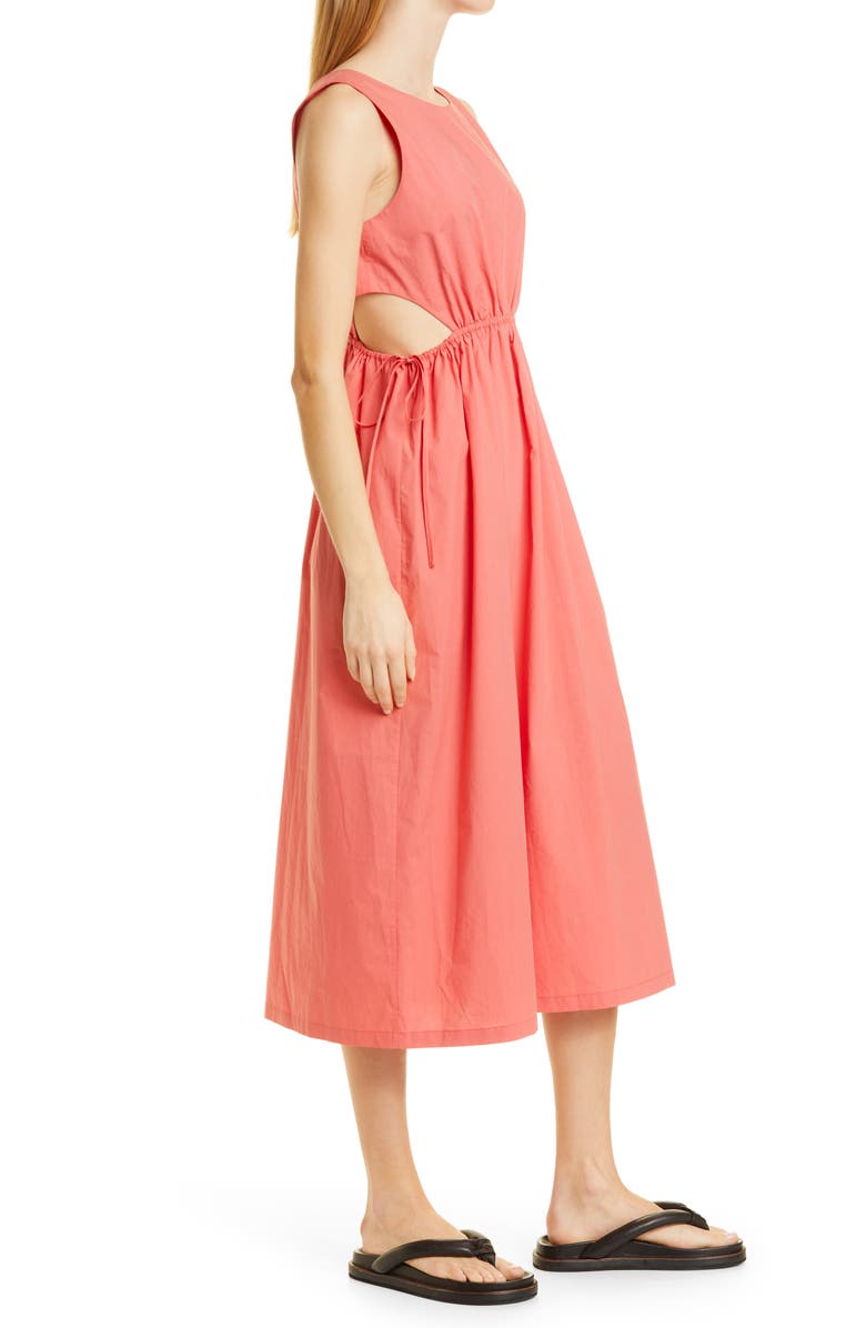 Rails Yvette Cutout Organic Cotton Blend Midi Dress, Alternate, color, Spiced Coral