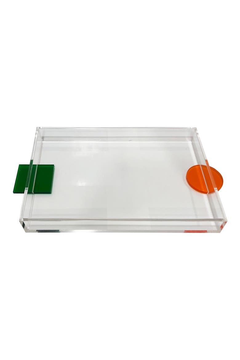 Color-pop Acrylic Tray, Main, color, CLEAR/ ORANGE