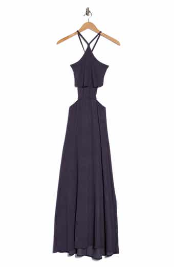GO COUTURE Halter Side Cutout Maxi Dress
