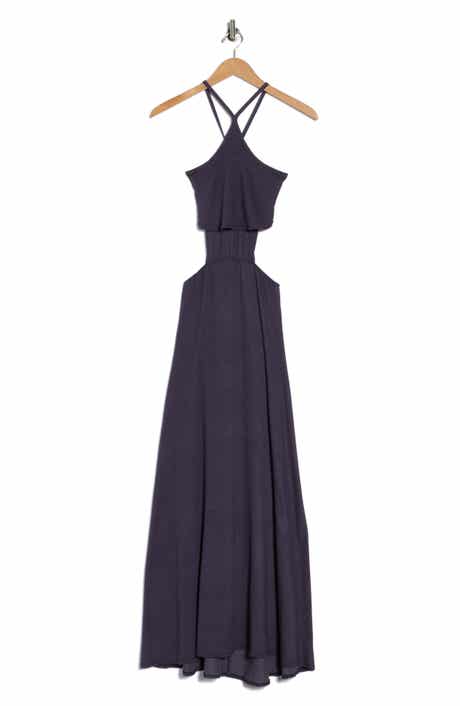 GO COUTURE Halter Side Cutout Maxi Dress