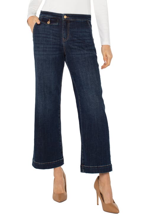 Stride High Waist Crop Wide Leg Jeans (Albany) (Petite)