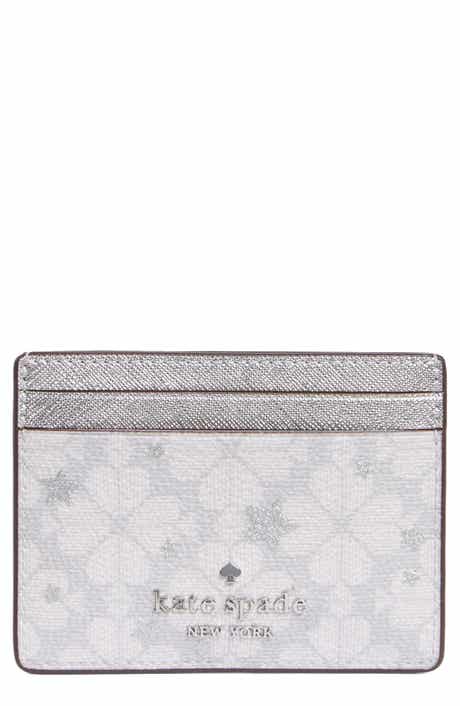 spade flower star coated canvas card case