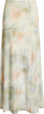 Open Edit Print Mesh Maxi Skirt