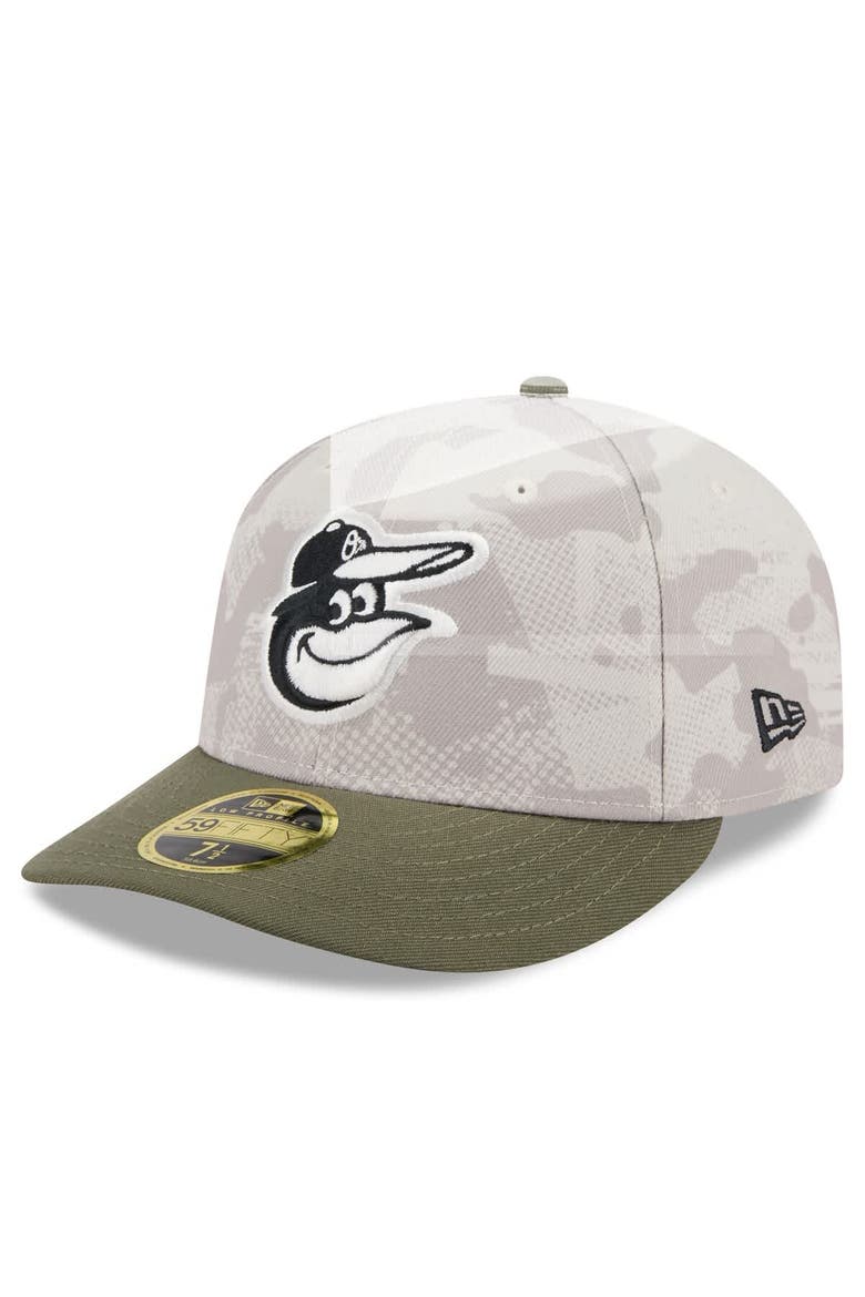 Men's New Era Light Beige/Olive Baltimore Orioles 2025 Armed Forces Day Low Profile 59FIFTY Fitted Hat, Alternate, color, Light Beige