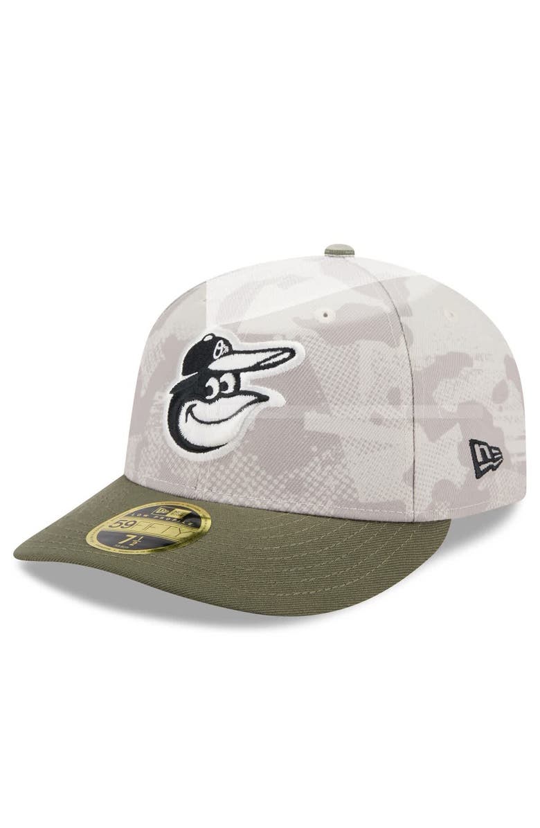 New Era Men's New Era Light Beige/Olive Baltimore Orioles 2025 Armed Forces Day Low Profile 59FIFTY Fitted Hat, Alternate, color, Light Beige