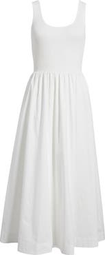 MOON RIVER Sleeveless Mixed Media Maxi Dress