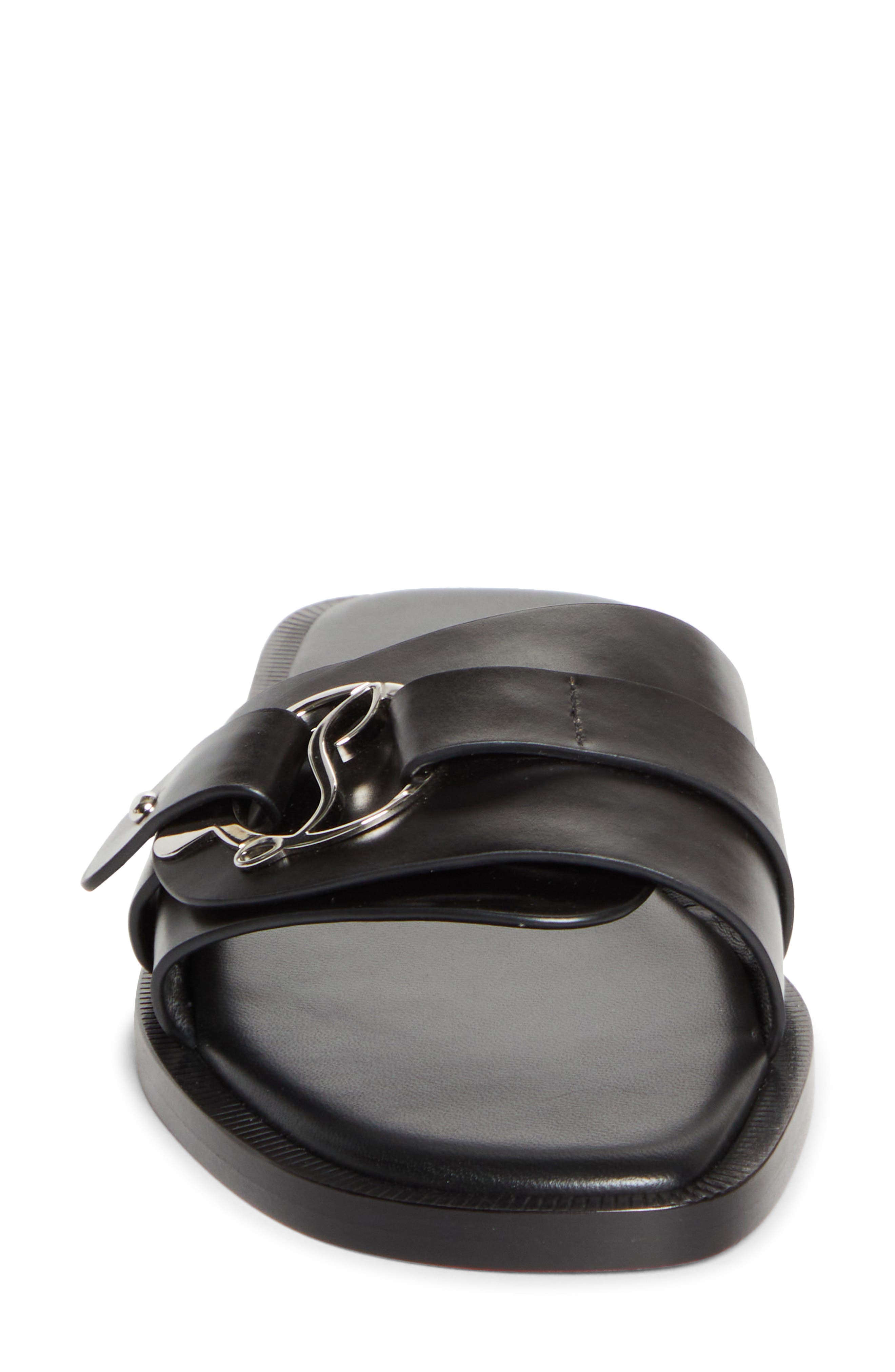 Christian Louboutin Chamebelimule Slide Sandal, Alternate, color, Black/ Lin Black