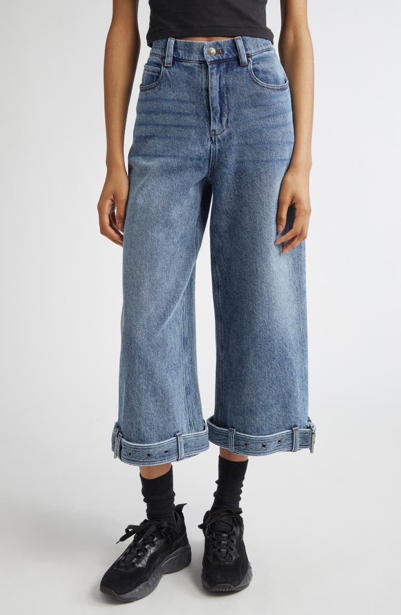 MELITTA BAUMEISTER Belt Hem Crop Jeans, Main, color, 