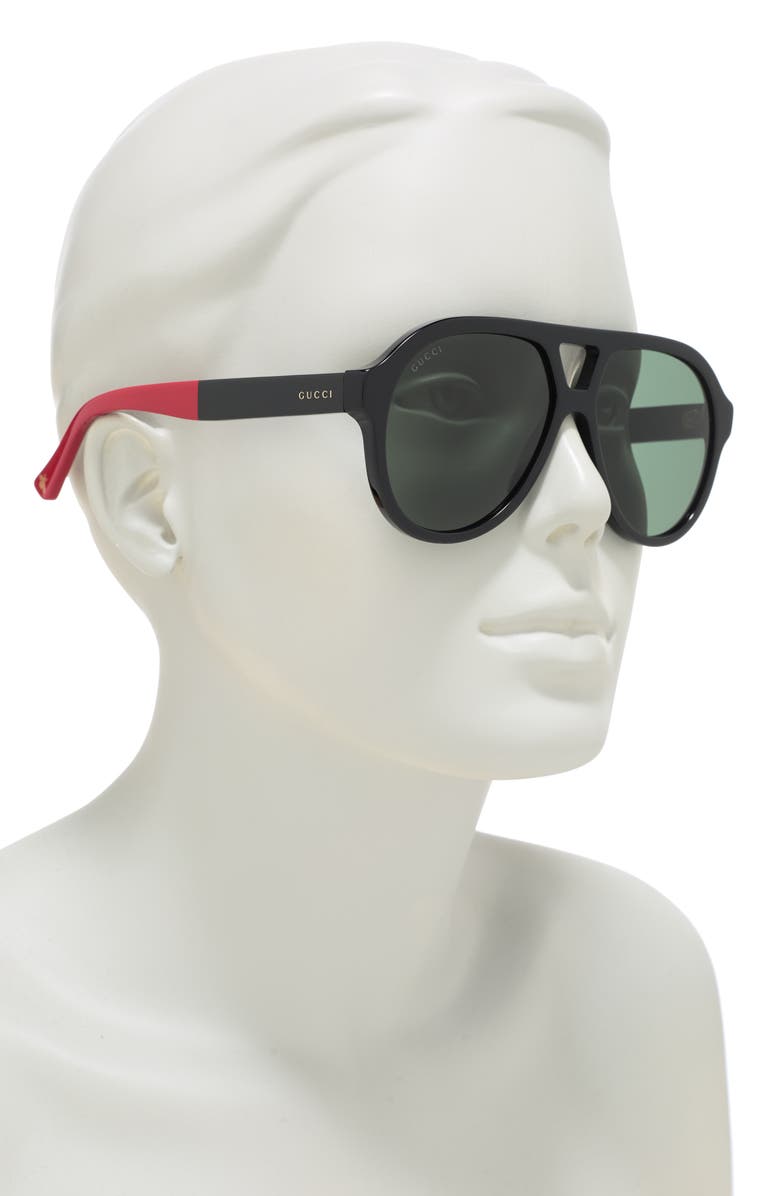 Gucci Core 56mm Aviator Sunglasses, Alternate, color,
