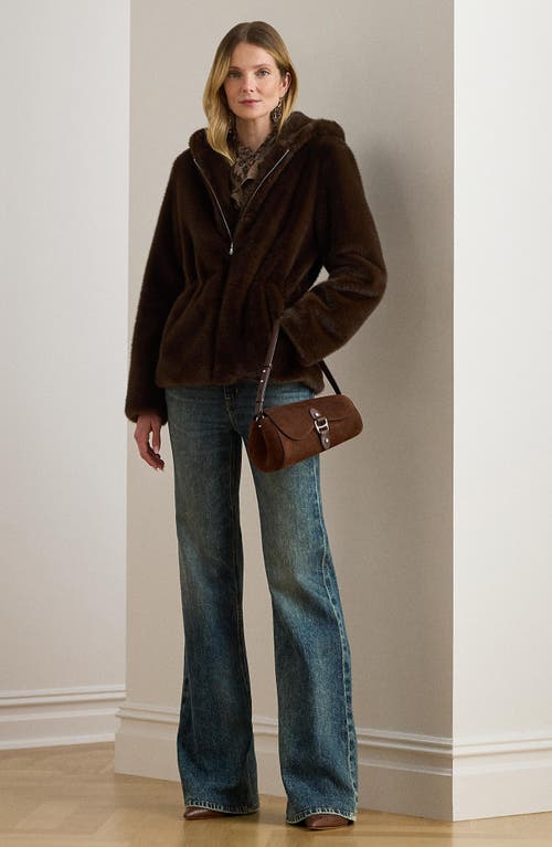 Ralph Lauren Lauren  Faux Fur Anorak In Brown