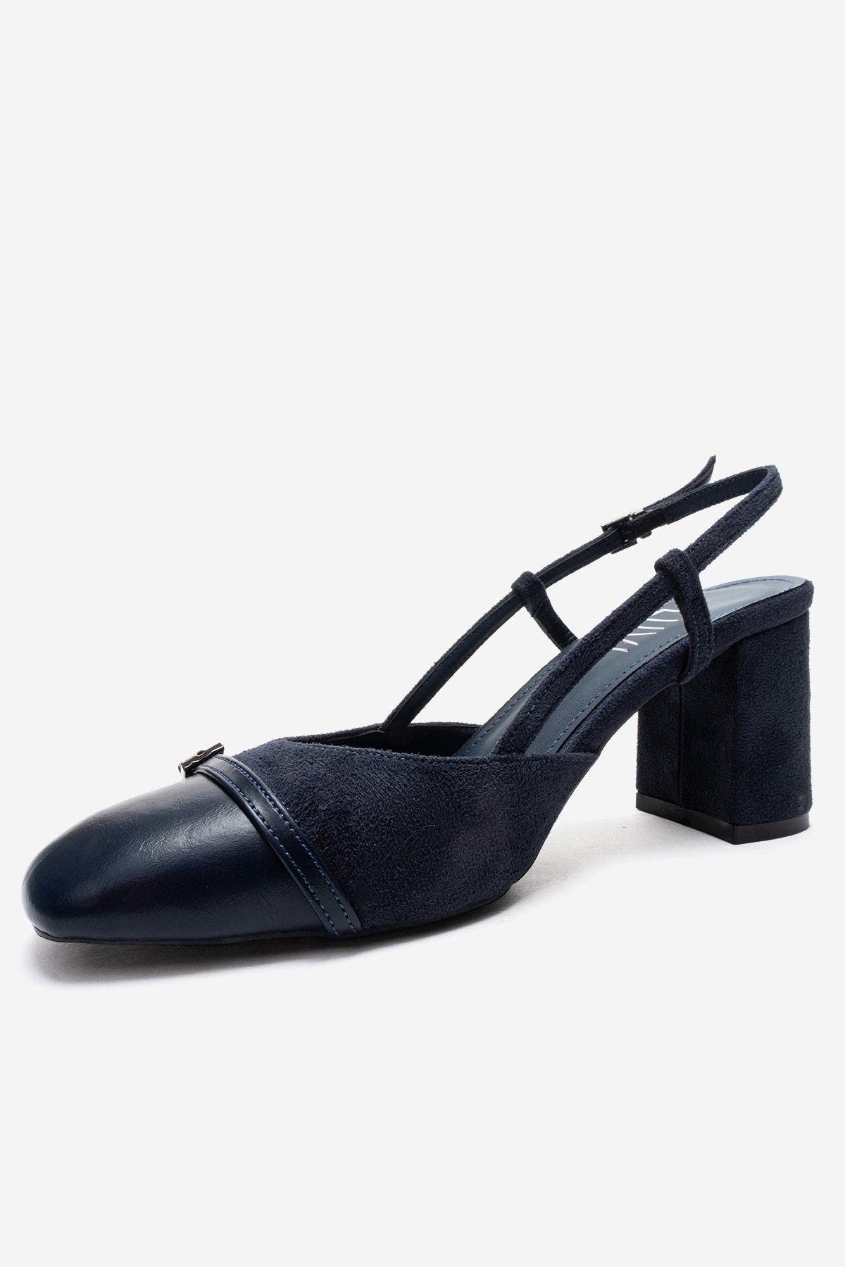 Desia Slingback Round Toe Pump, Alternate, color, Navy Suede