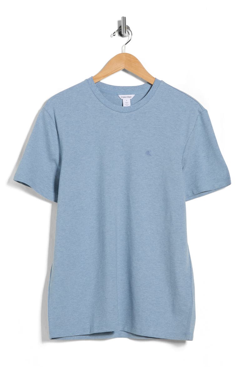 Classic Fit Heathered Stretch Cotton Piqué T-Shirt, Alternate, color, FADED DENIM
