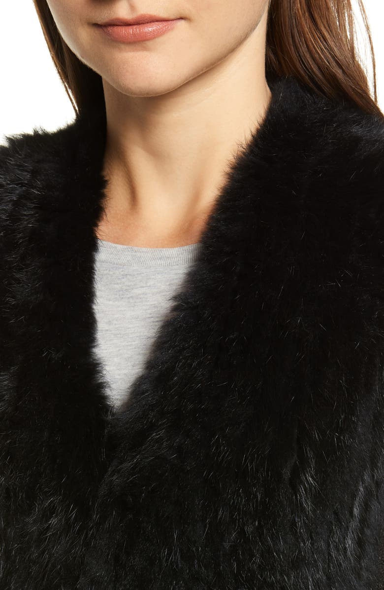 Love Token Genuine Rabbit Fur & Knit Vest, Alternate, color,