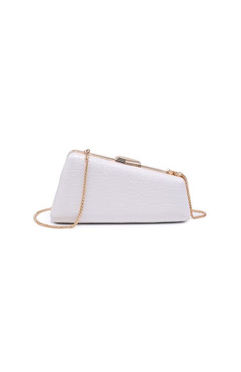 Irene - Croco Asymmetrical Evening Bag