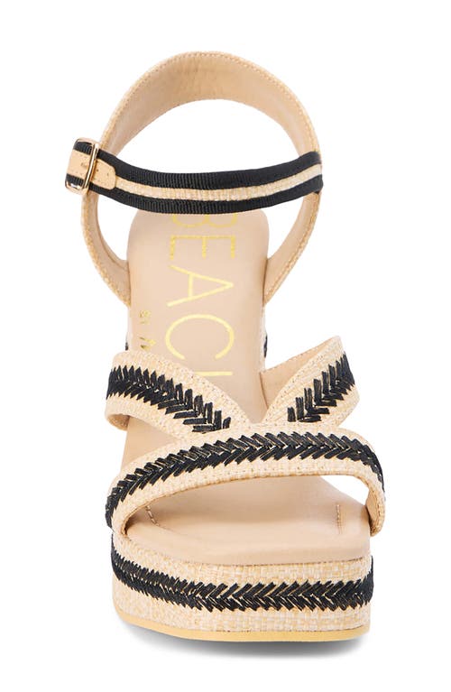 Beach By Matisse Adelaide Natural Raffia Embroidered Platform Ankle Strap Sandals In Natural