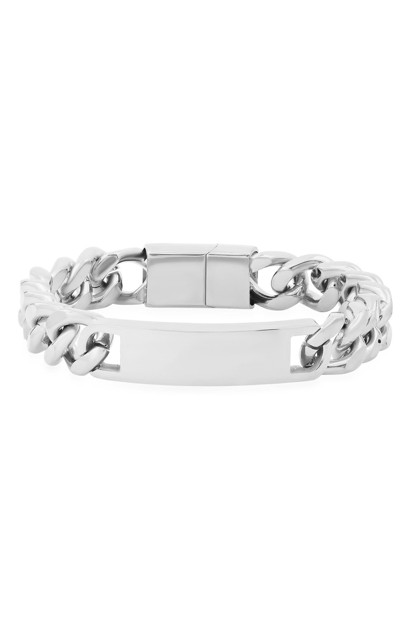 STEELTIME HMY JEWELRY Stainless Steel Cuban Link Chain ID Bracelet