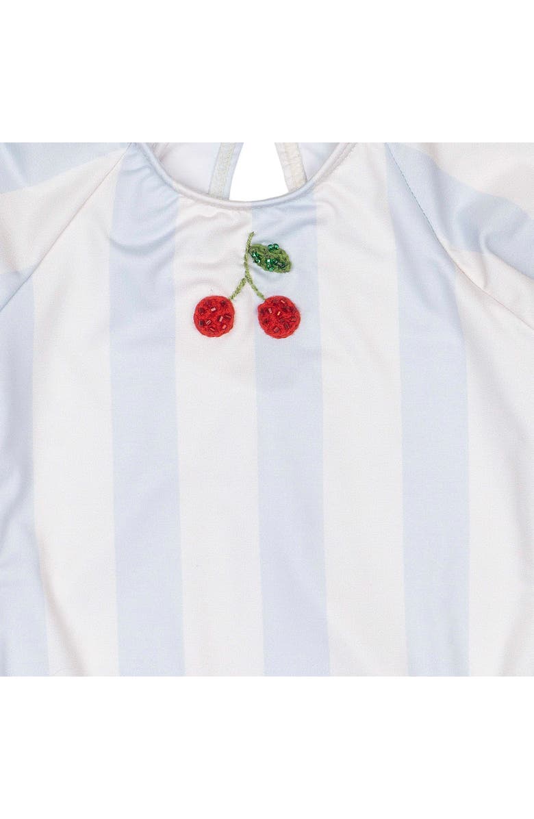 Wild Wawa L/S Cherry Swimsuit, Alternate, color, Blue Stripe