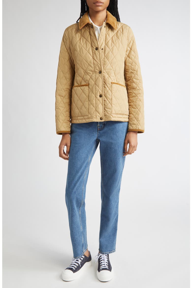 Dorset Quilted Nylon Jacket, Alternate, color, FLAX/ SAND IP CHECK