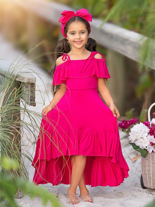 MIA BELLE GIRLS MIA BELLE GIRLS GIRLS BERRY BLISS HI-LO RUFFLE DRESS