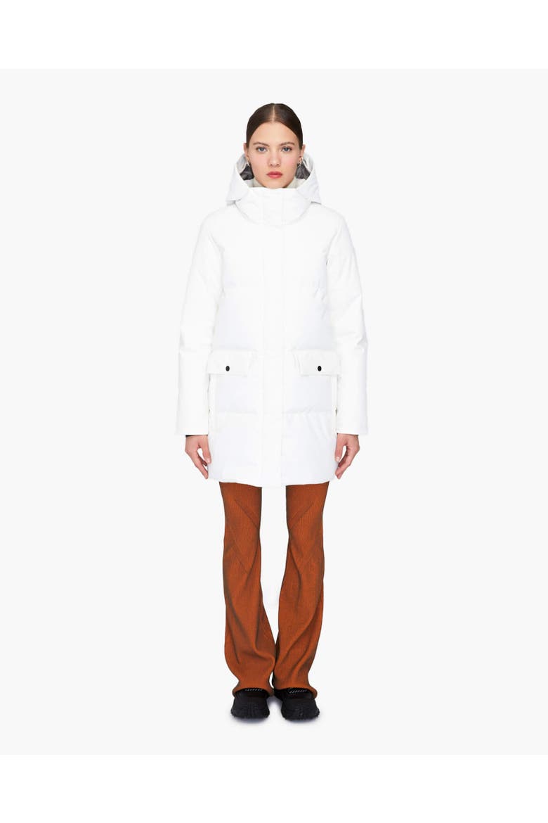CHLOE | Hooded Down Winter Jacket, Alternate, color, Ivory