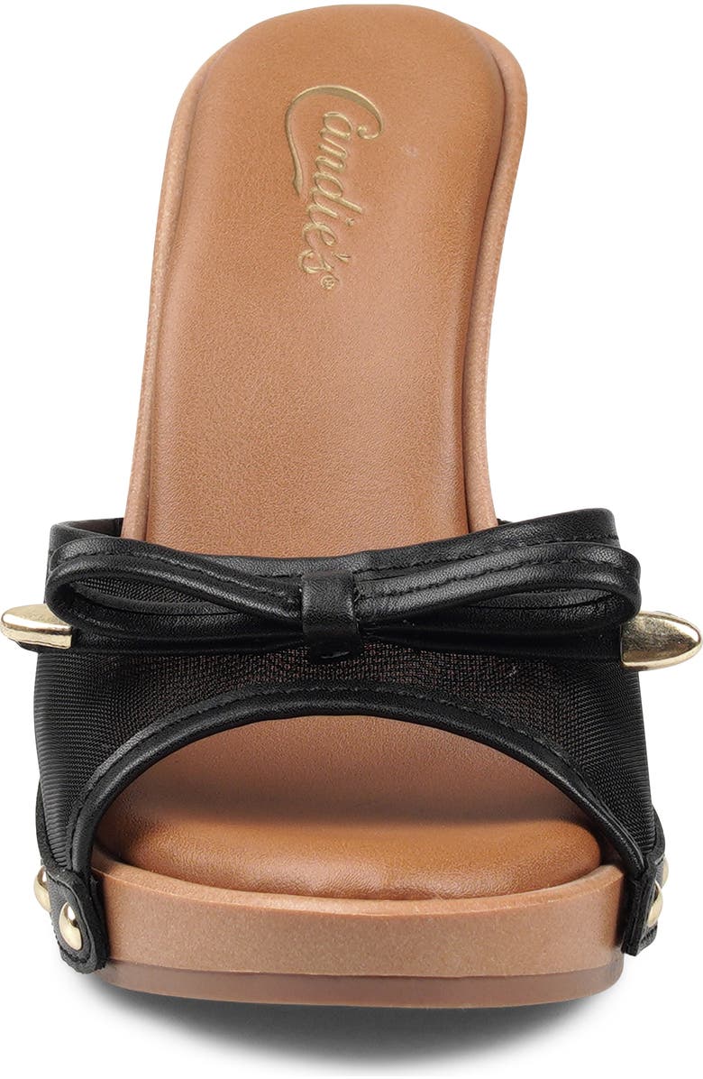 Candie's Lucianna Platform Slide Sandal, Alternate, color, Black Fabric