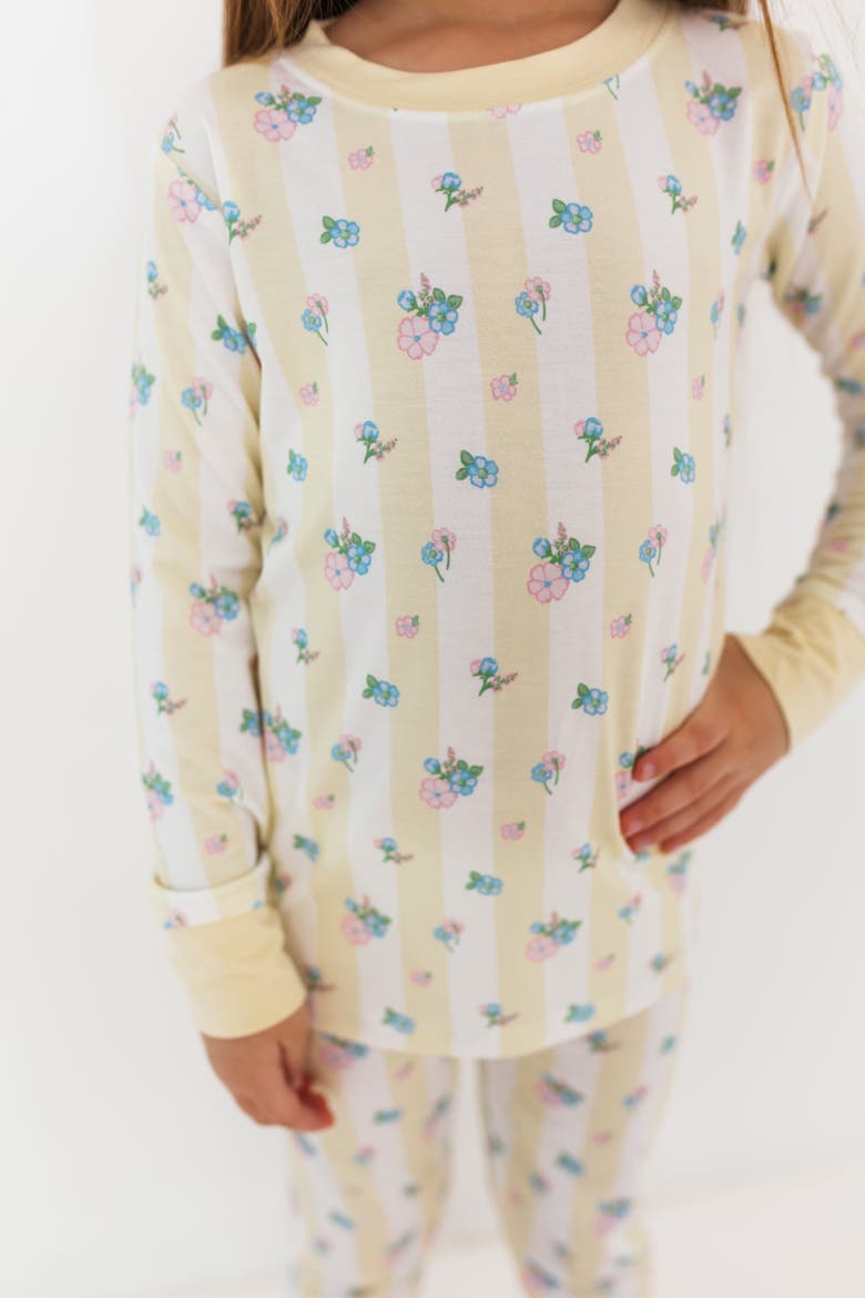 Harper Two Piece Sleepwear Set, Alternate, color, Floral On Yellow Stripes