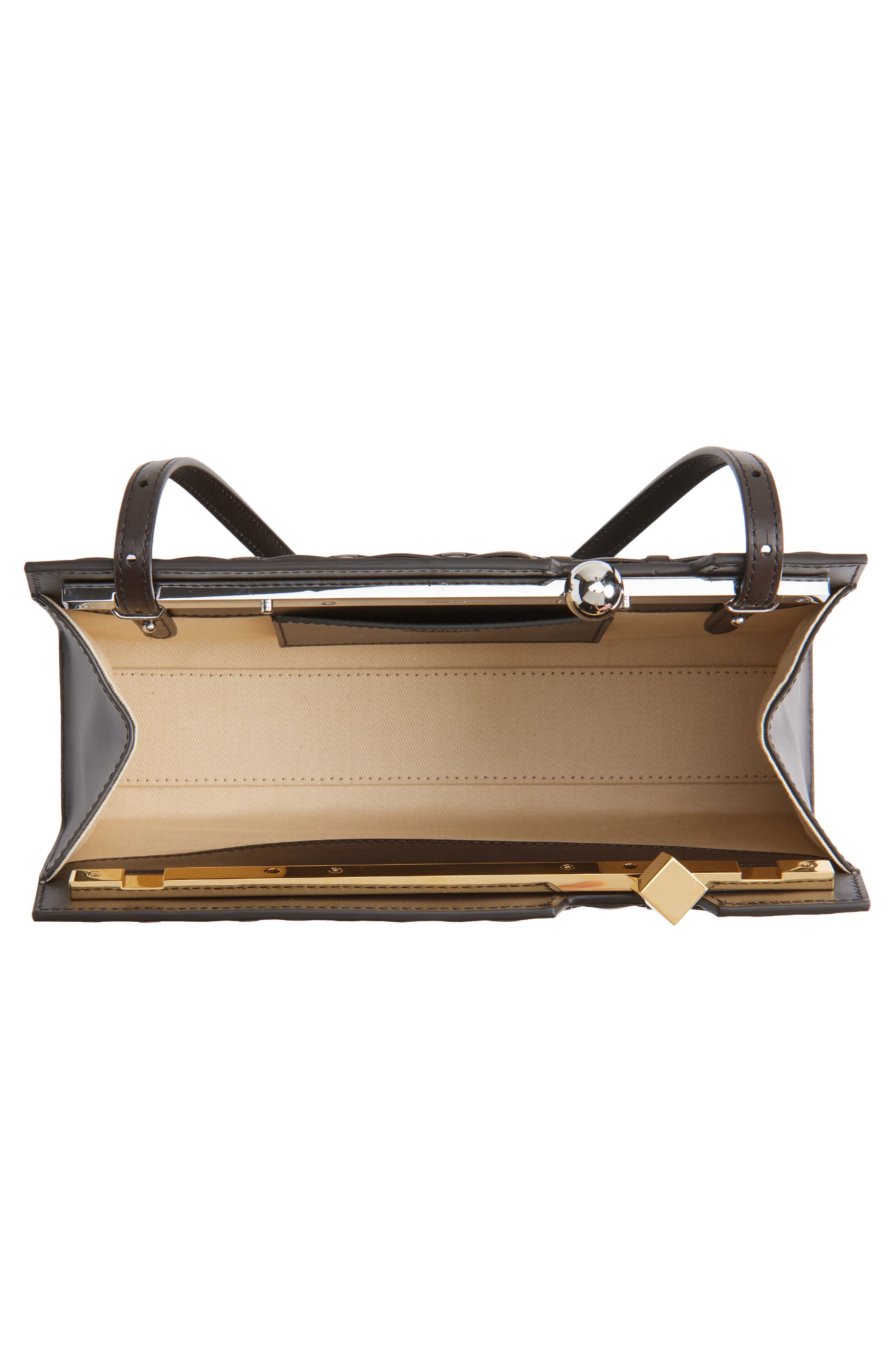 Jacquemus Le Salon Woven Leather Shoulder Bag, Alternate, color, Dark Brown 880