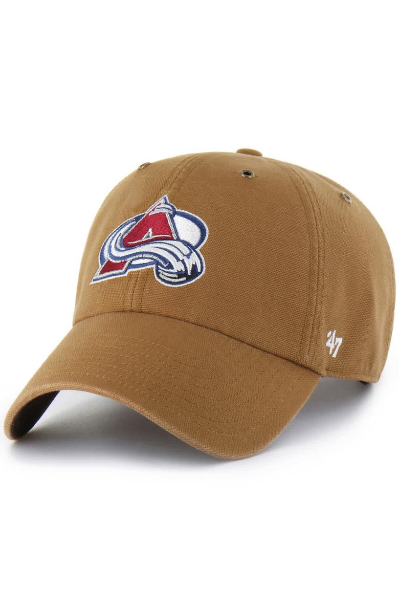 CARHARTT X 47 Men's Carhartt x '47 Brown Colorado Avalanche Clean Up Adjustable Hat, Main, color, Brown