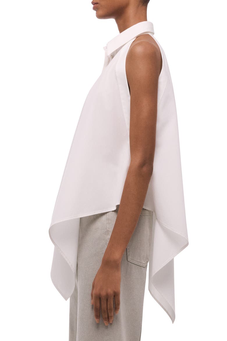 Sleeveless Cotton Shirt, Alternate, color, WHITE