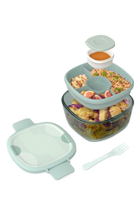 All-in-One Glass Salad Container