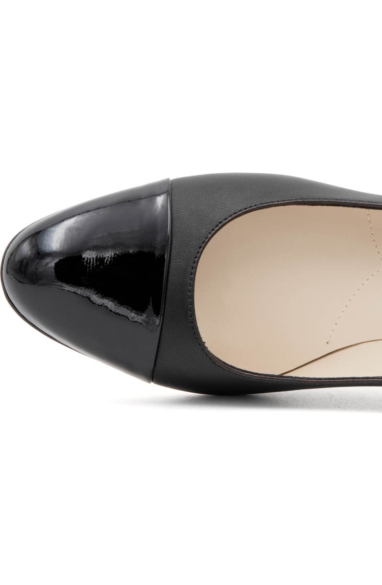 Amalfi by Rangoni Lilli Ankle Strap Cap Toe Pump, Alternate, color, Black Parm Black Vernice